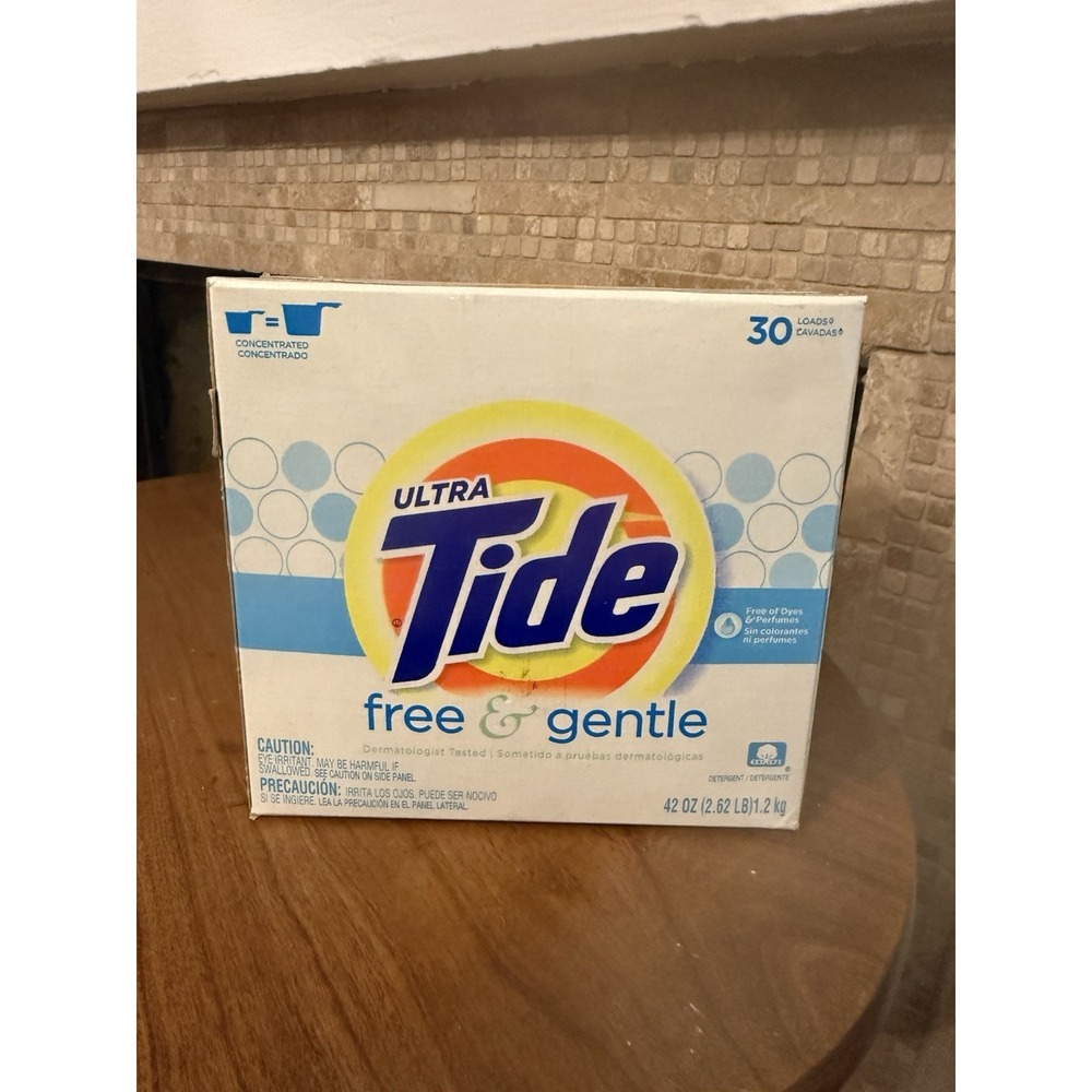 Tide Ultra Free & Gentle Powder Laundry Detergent 30 Loads 42 Oz New and Sealed
